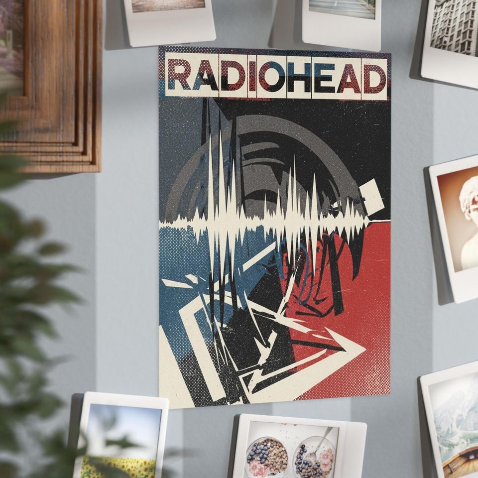Radiohead Poster Print, Vintage, Minimalistic Design, Unframed Prints Wall Art Decor