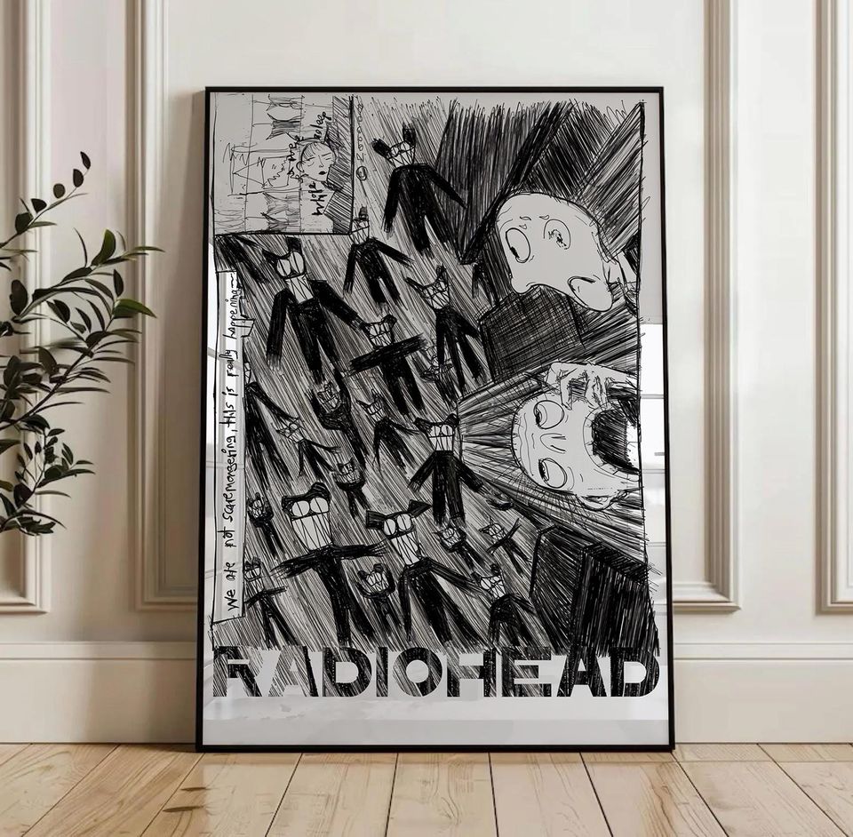 Radiohead Scribble Art Print: Minimalist Indie Rock