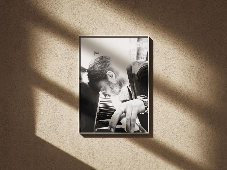 Thom Yorke Poster: Radiohead Frontman, Black and White Music Art