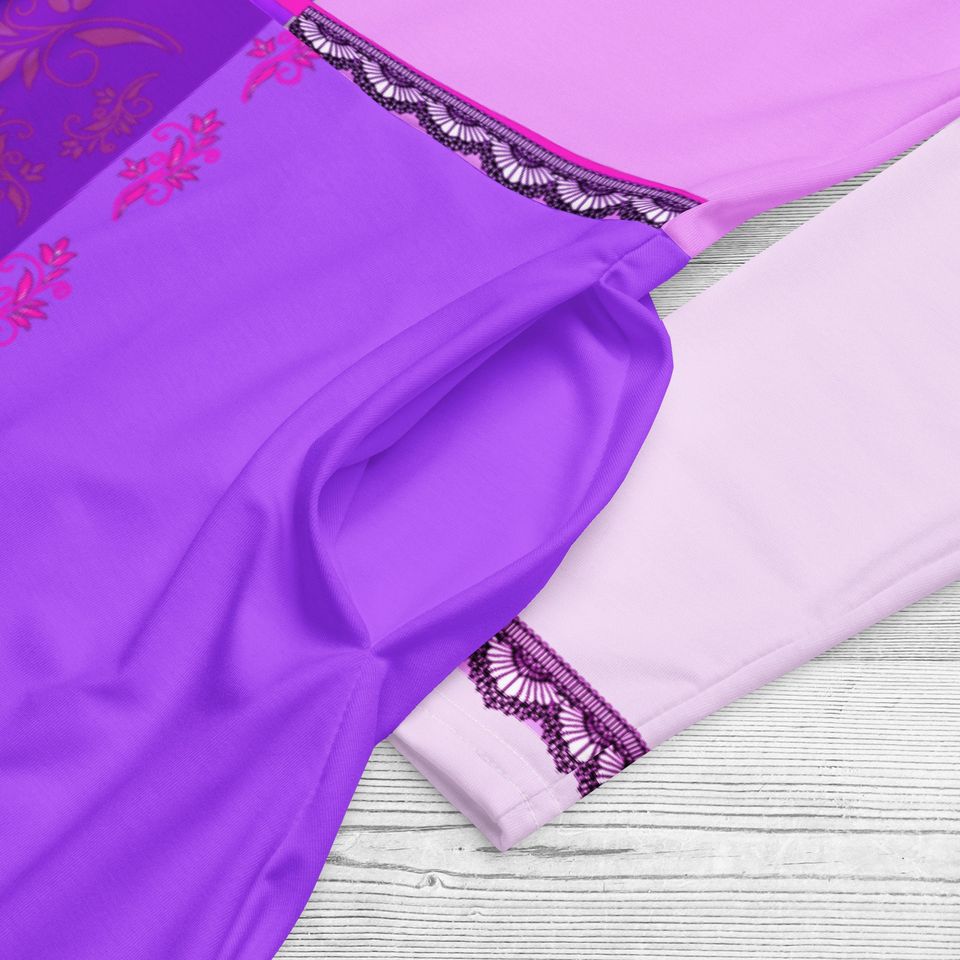 Purple Princess Long Sleeve Midi Dress