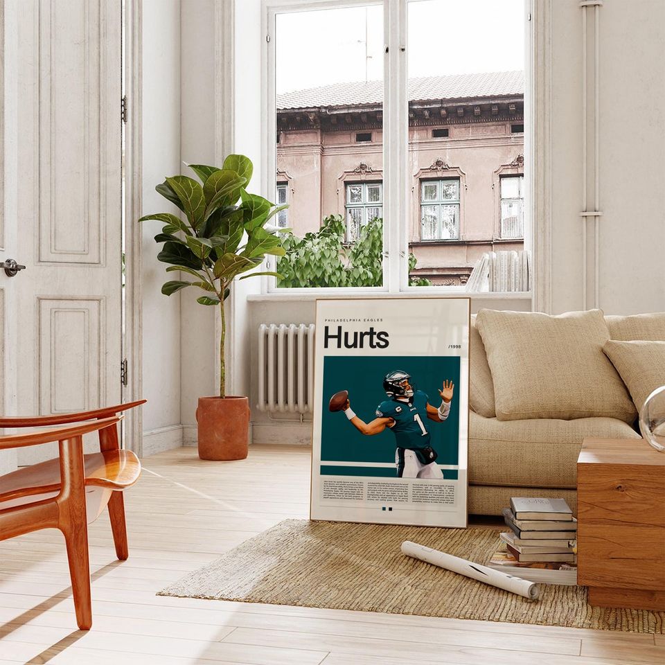 Jalen Hurts Poster, football Poster, Sports Poster, Modern Sports Art, football Gifts, Super Bowl Poster, American Football Poster