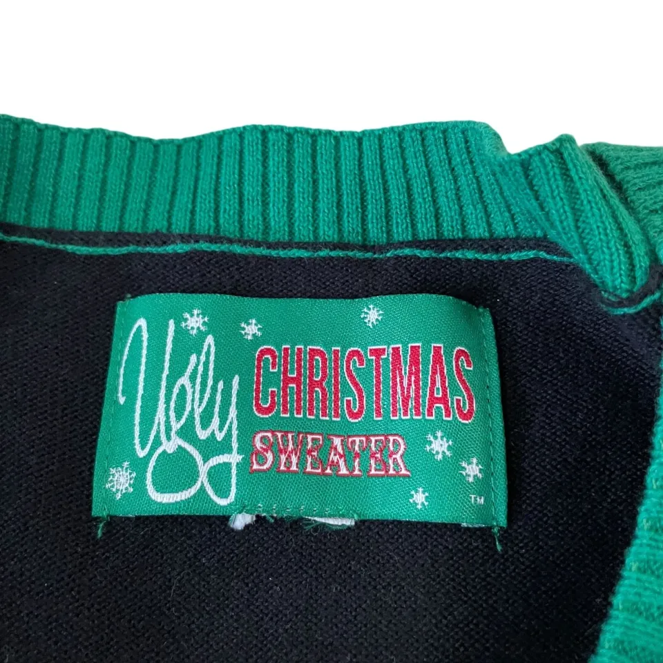 Sleigh All Day Santa Ugly Christmas Sweater Adult Medium Snowflake Pattern