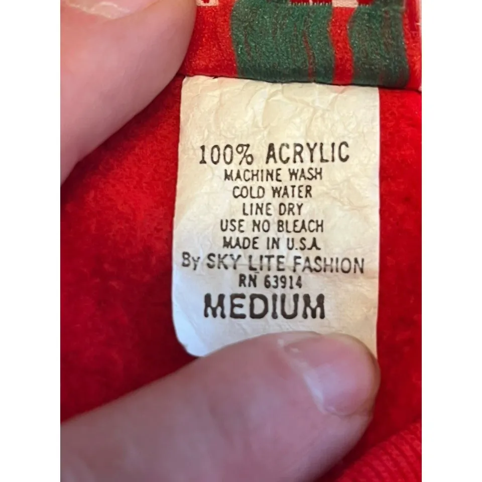 Vtg Nutcracker Red Sweatshirt Womens Sz M Ugly Christmas Sweater Holiday