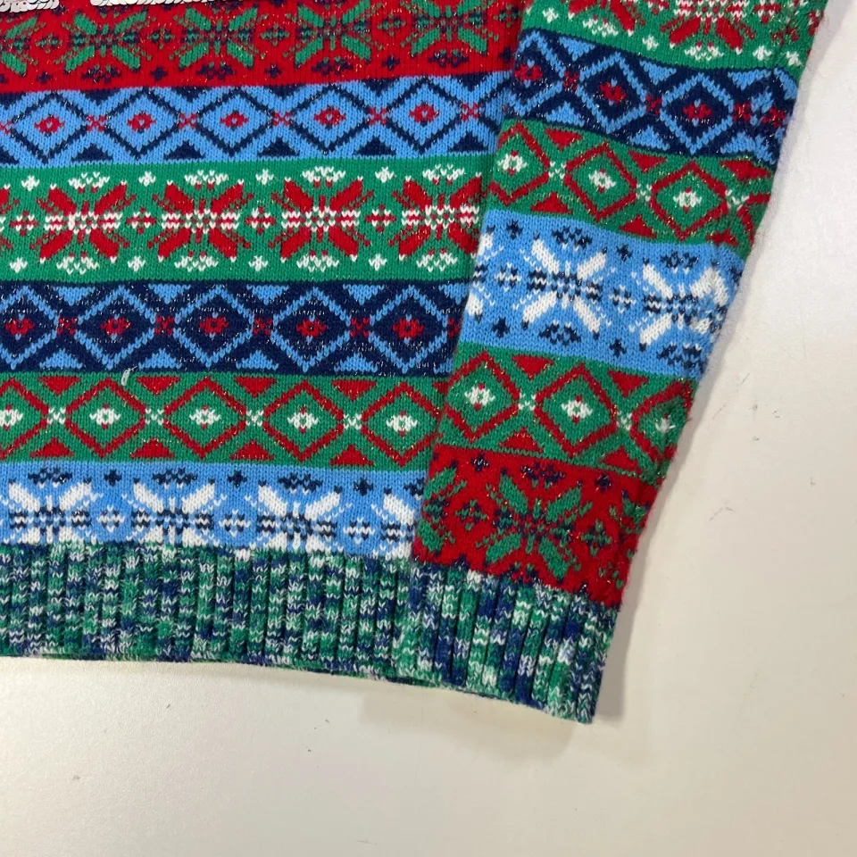 Blizzard Bay Ugly Christmas Sweater Mens Medium Multicolor Knit Ho Ho Ho