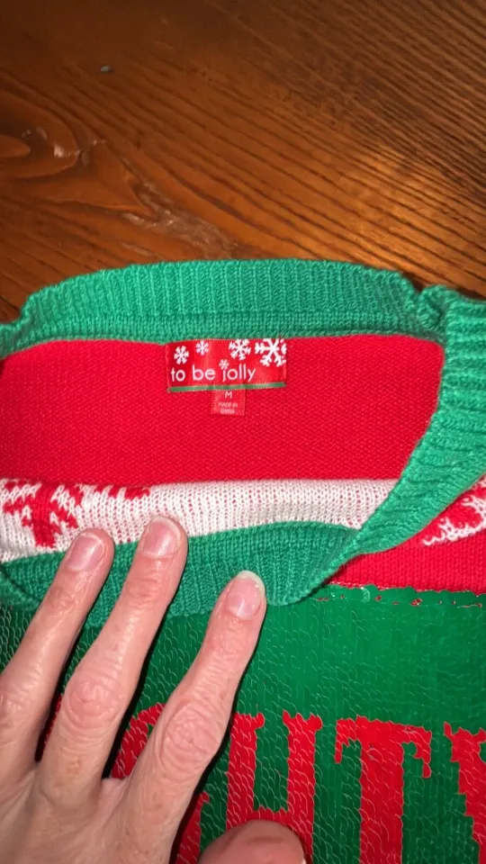 To Be Jolly Christmas Pullover Sweater Naughty Nice Changeable Sweater Medium