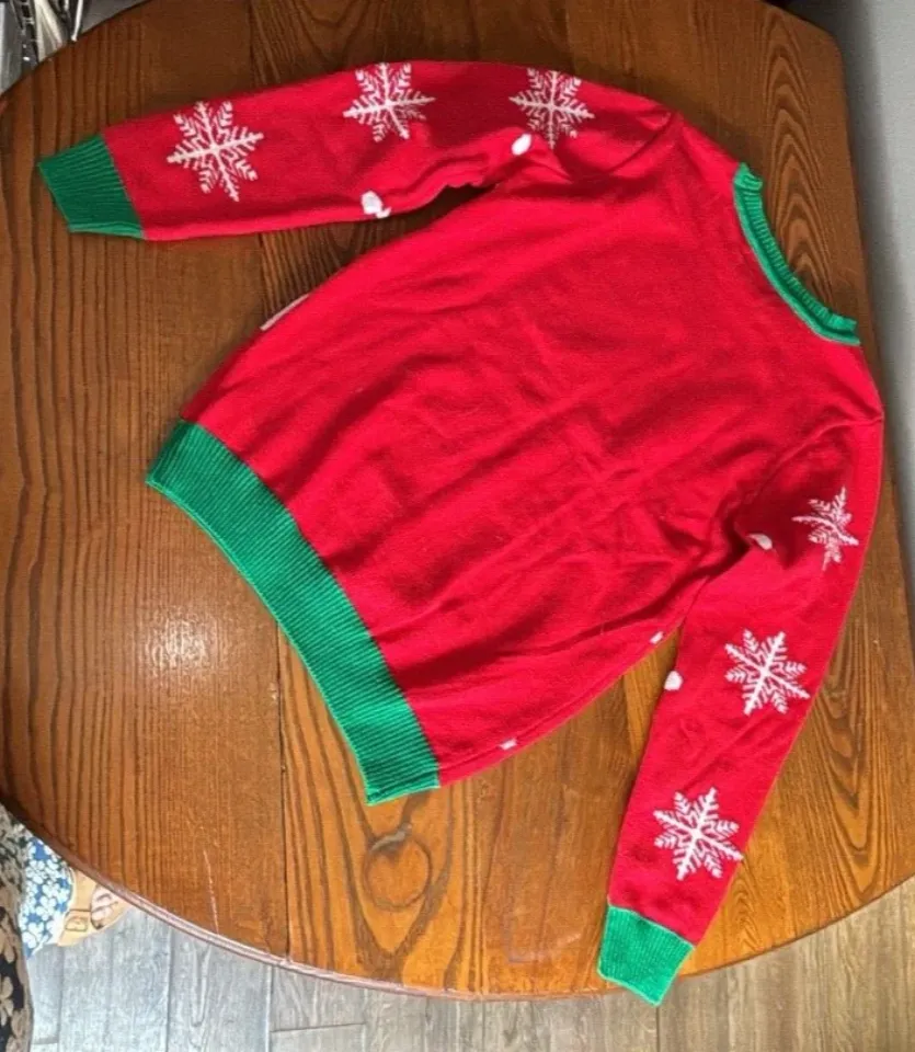 To Be Jolly Christmas Pullover Sweater Naughty Nice Changeable Sweater Medium