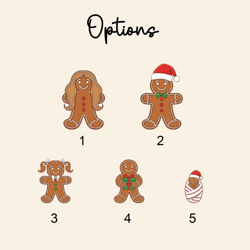 Personalized Family of 5 Christmas Gingerbread Ornament, Our First Christmas Keepsake
