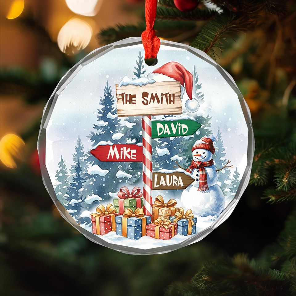 Custom Family Name Ornament, Christmas 2025, North Pole, Xmas Tree Ornament