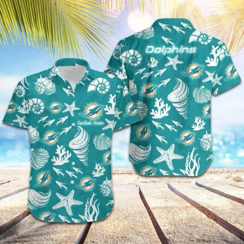 Miami Dollphiins Seashell Paradise Hawaiian Shirt Unisex , Gift for Fan