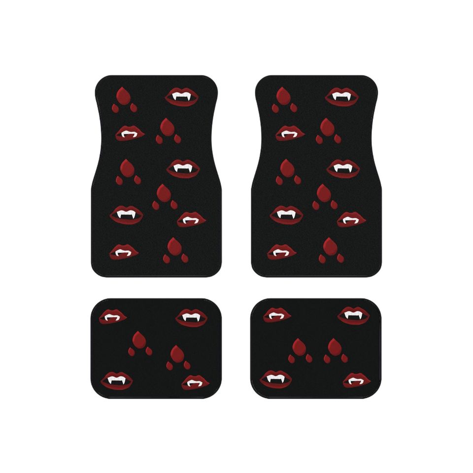 Vampire lips car mat set 4pc