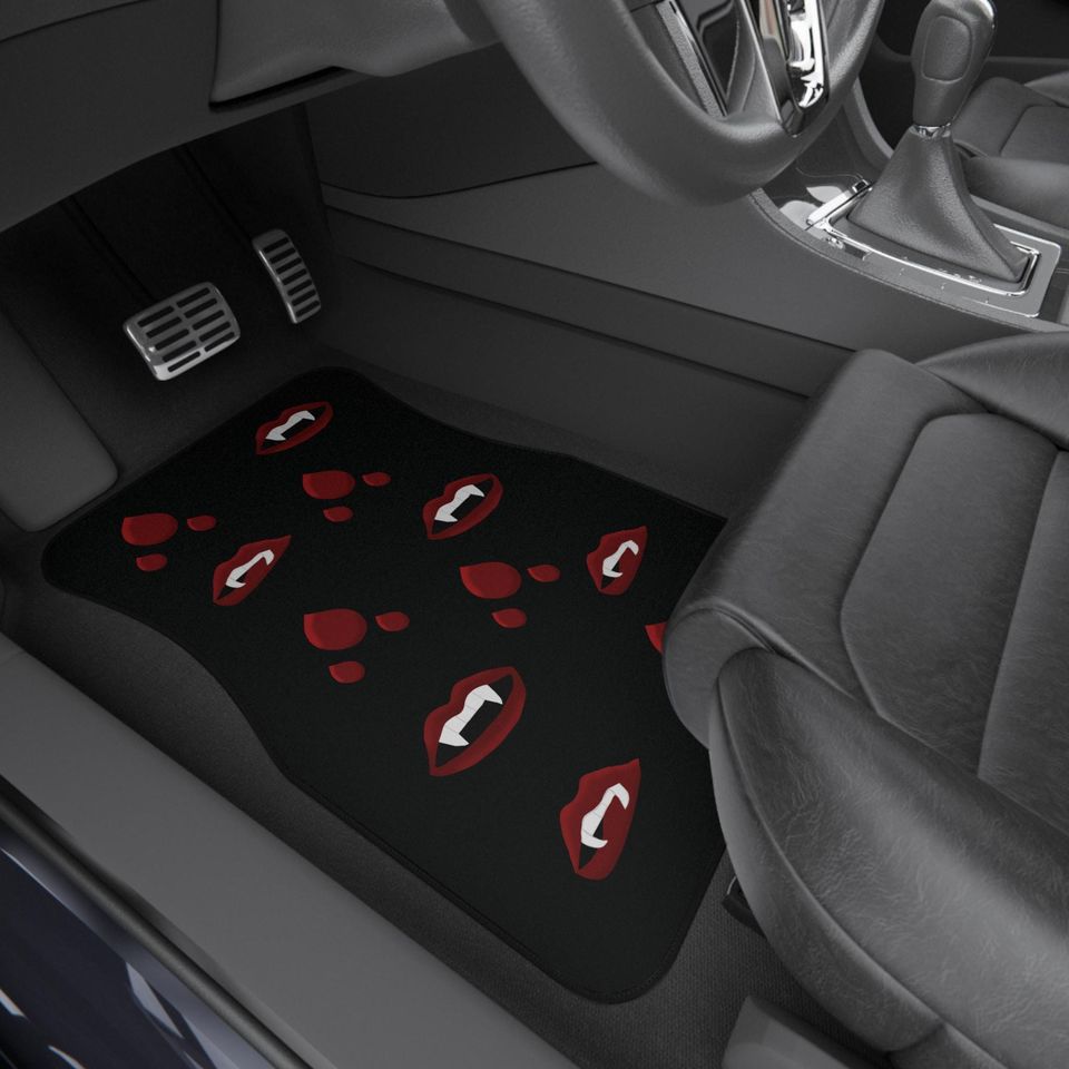 Vampire lips car mat set 4pc