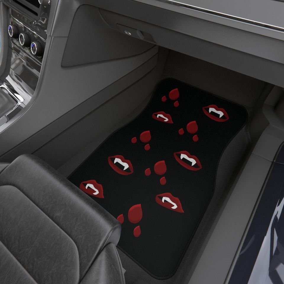 Vampire lips car mat set 4pc