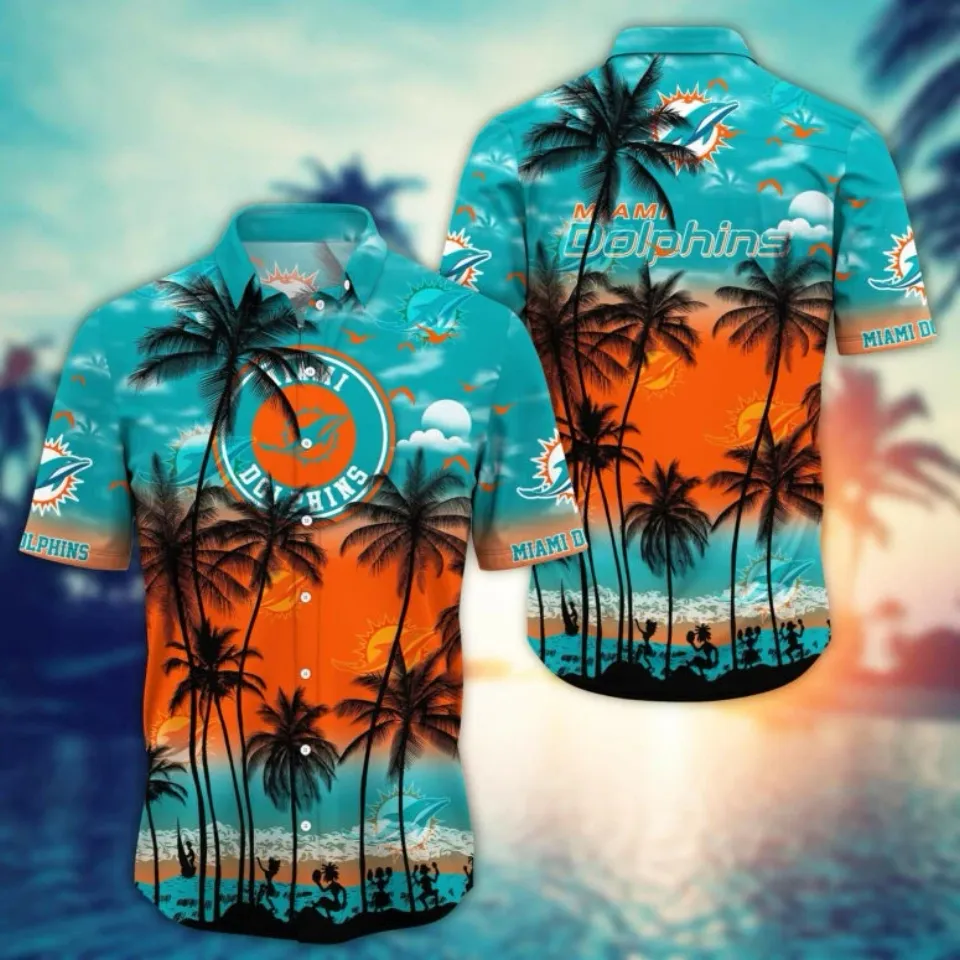 Miami Dophins Tropical Horizon Hawaiian Shirt Summer Aloha, Gift for Fan