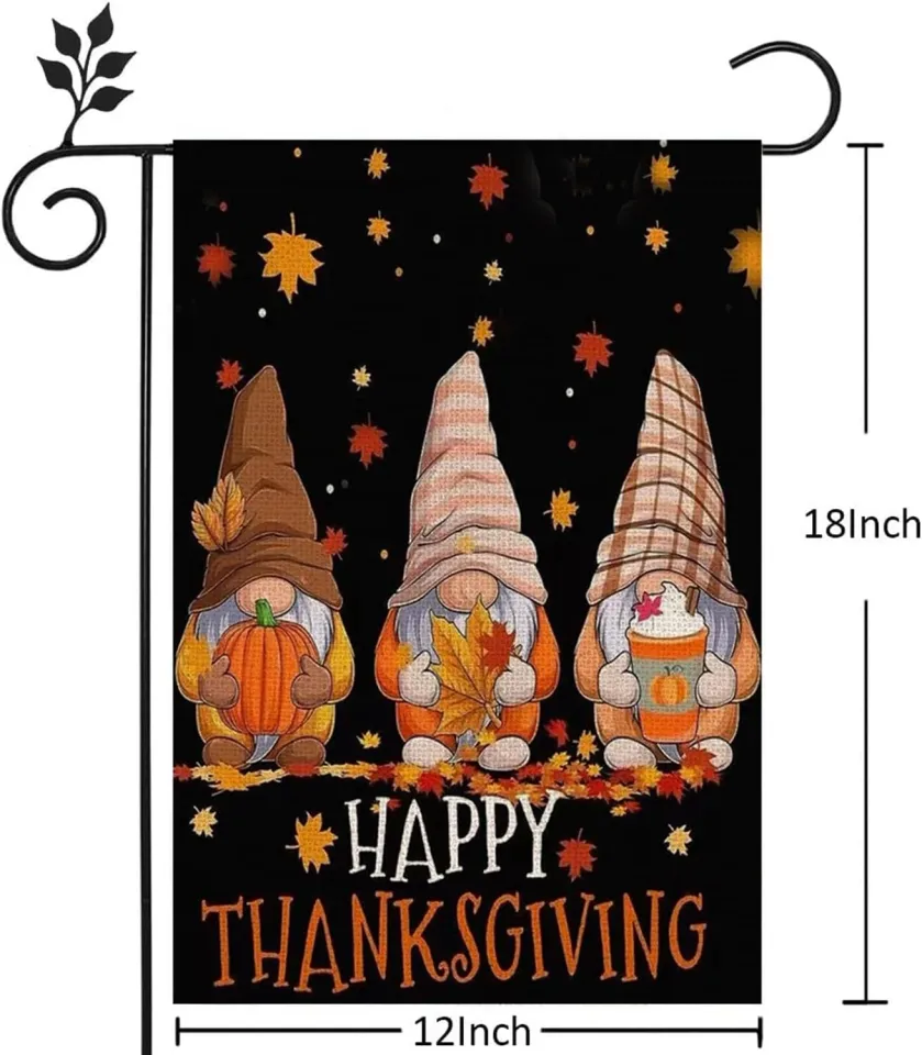 Fall Gnomes Garden Flag Vertical Double-Sided Outdoor Decor