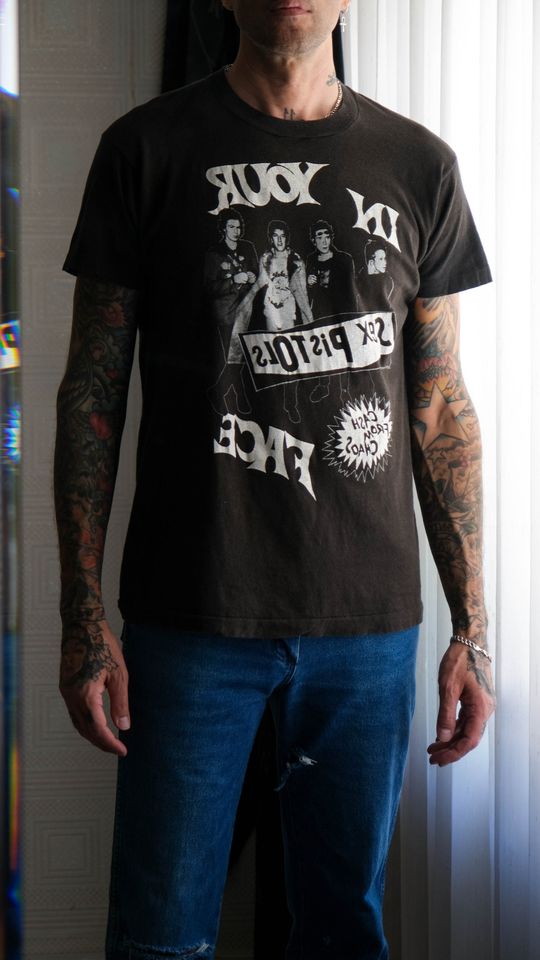 Vintage 90s Pistols Cash From Chaos Single Stitch Portrait T-Shirt