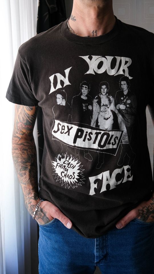 Vintage 90s Pistols Cash From Chaos Single Stitch Portrait T-Shirt