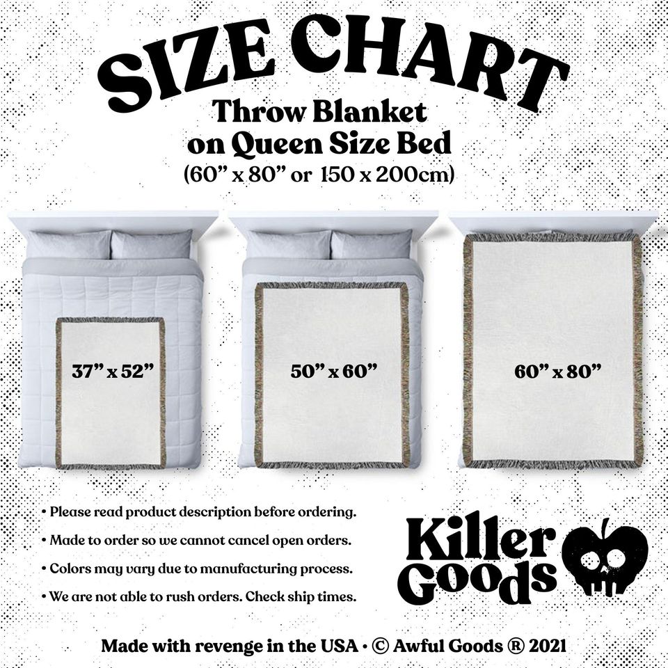 Evil Eye Woven Blanket: Vintage Horror Occult Decor