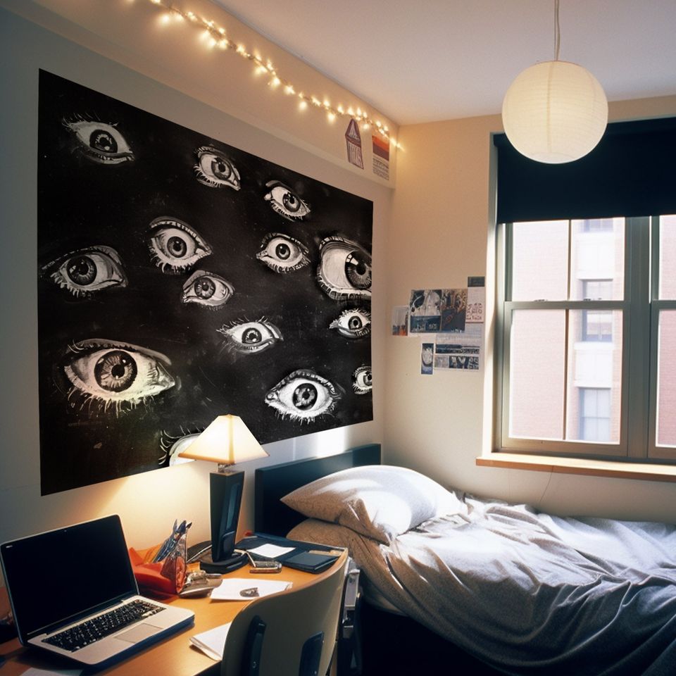 Evil Eye Woven Blanket: Vintage Horror Occult Decor