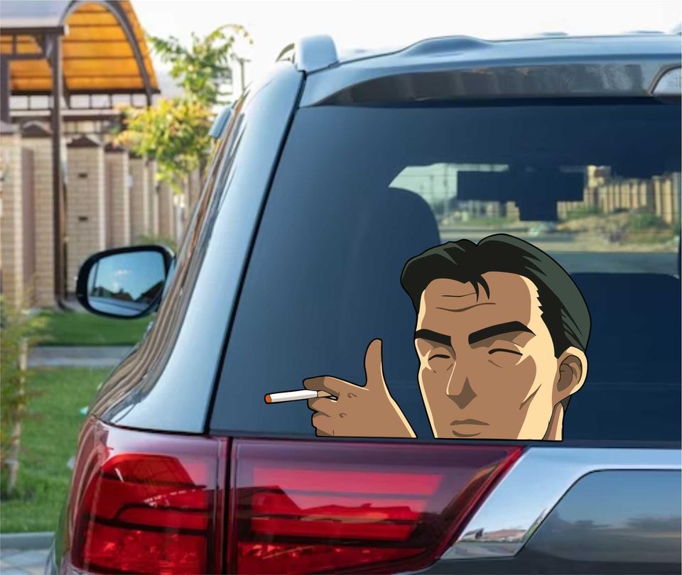 Bunta Smoking Peeking Peek Peekabo Peekers Bumper Window Vinyl Decal Anime Initial D Stickers