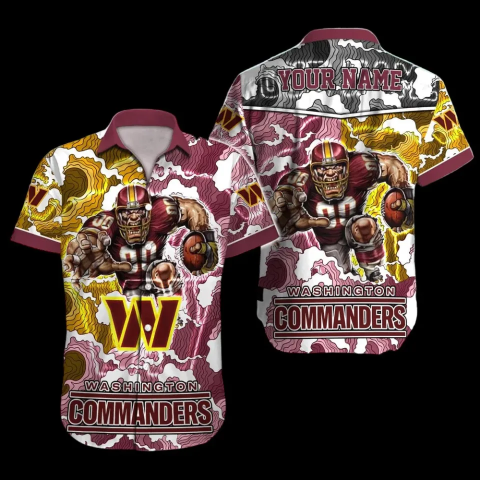Personalized Washington Football Storm Summer Aloha Unisex Hawaiian Shirt, Gift for Fan
