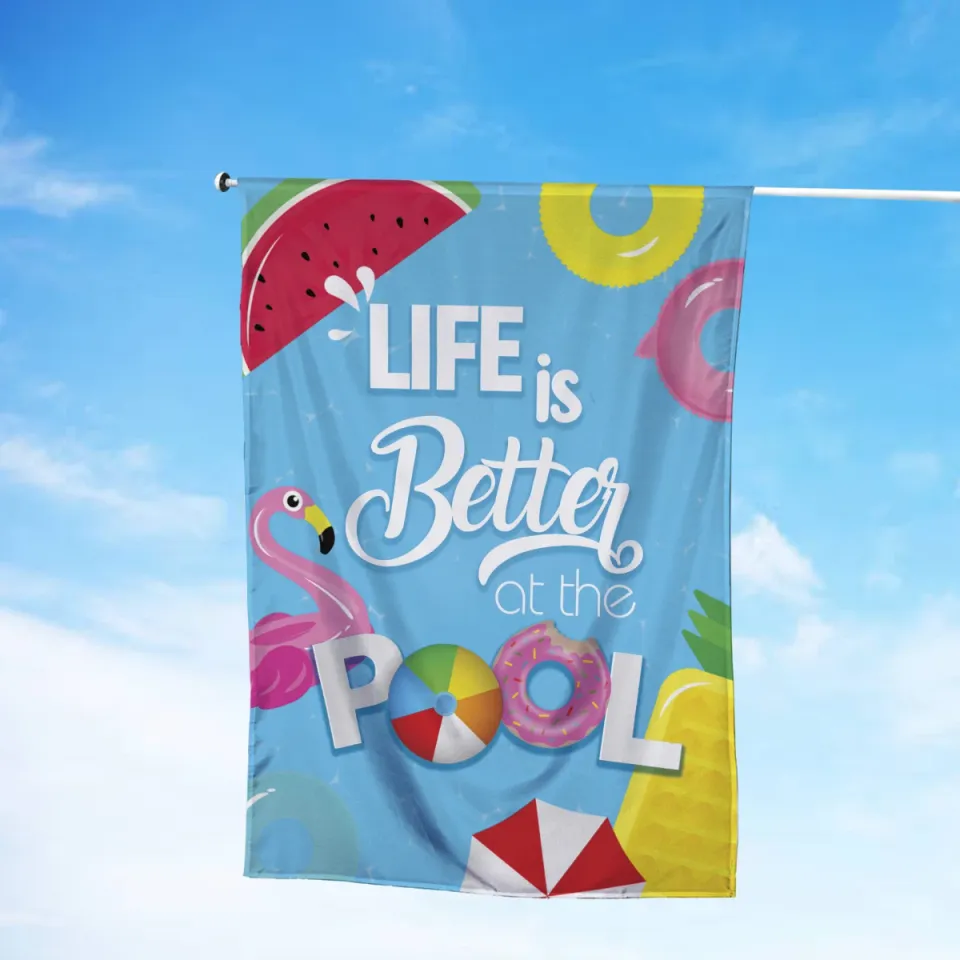 Welcome To Our Pool Flag, Summer Swimming Pool Flag Decor
