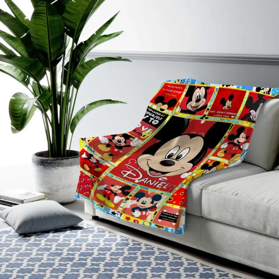 Disney Mickey Mouse Red Graphics Customize Fleece Blanket