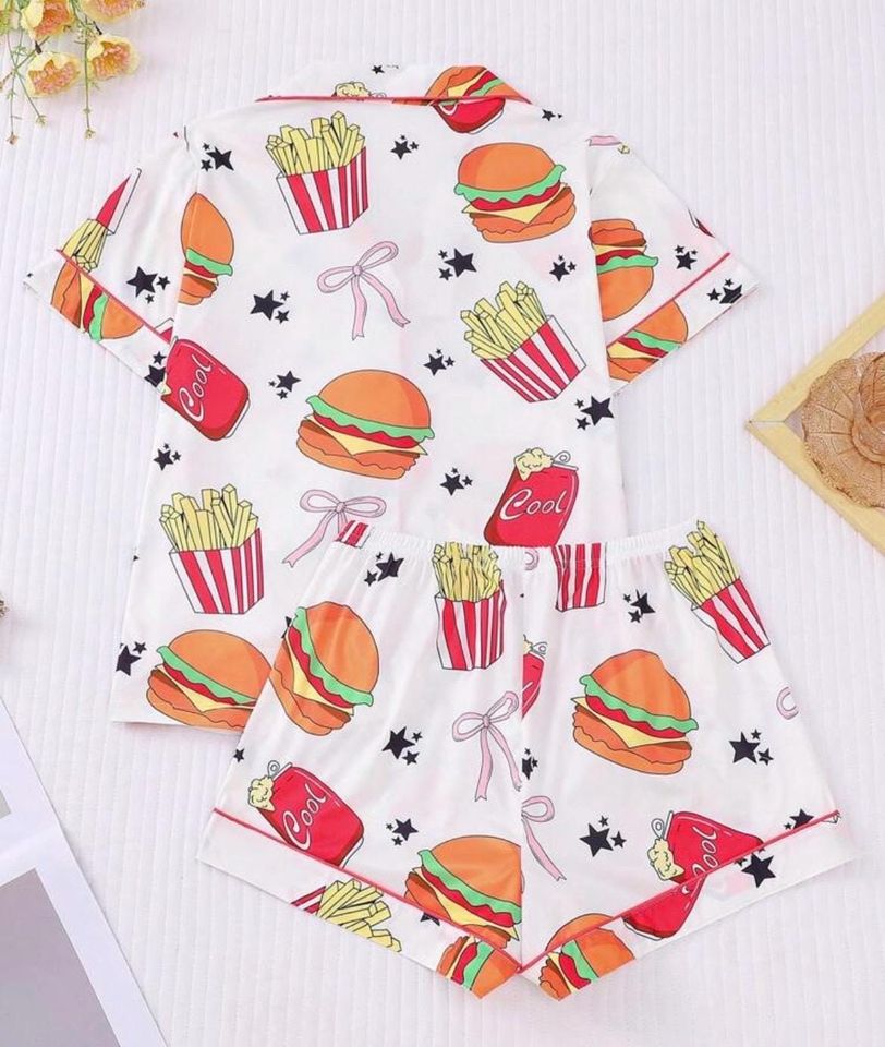 Burger & Fries Short Pajama Set
