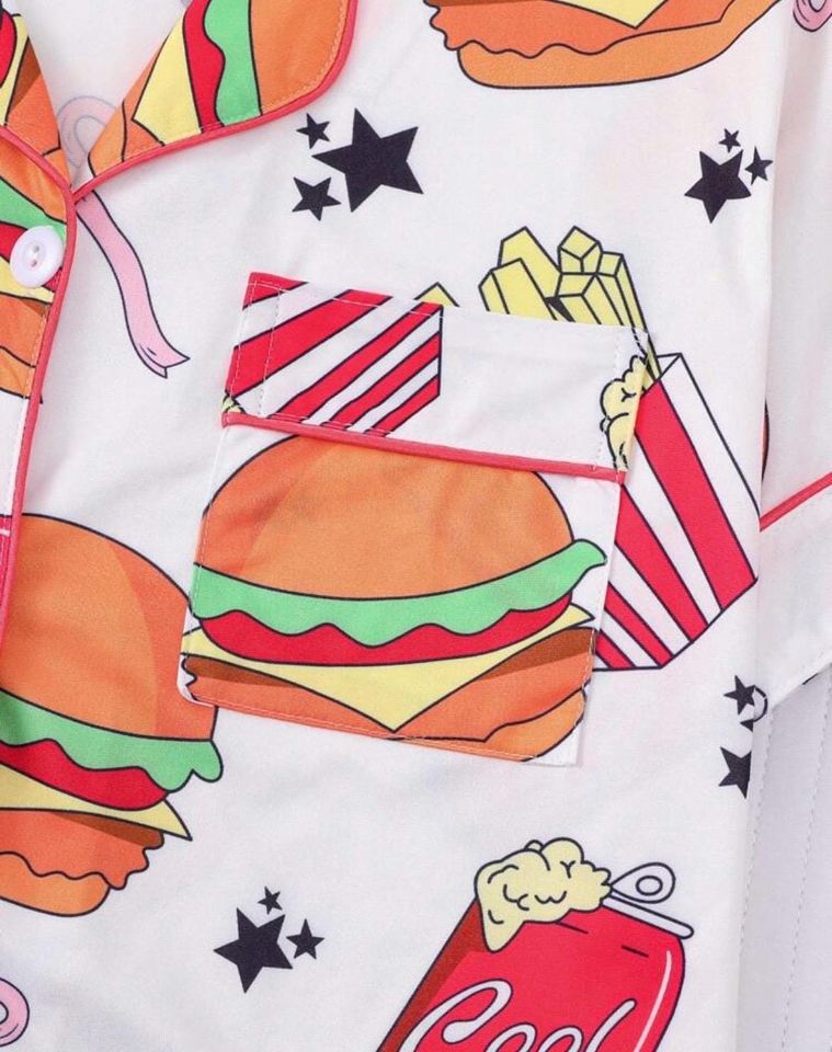 Burger & Fries Short Pajama Set