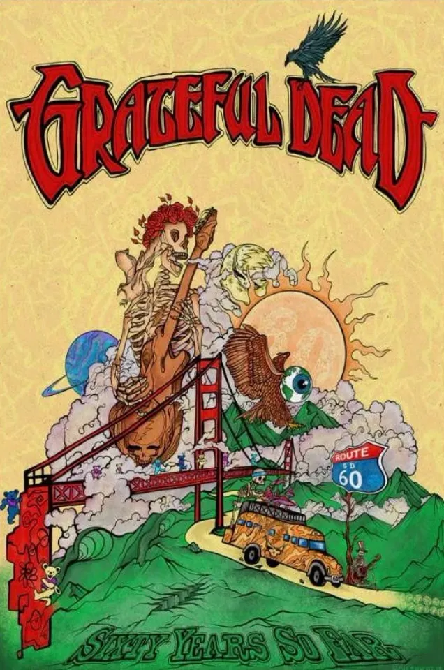 Tour 2025 Grateful Dead Vertical Poster