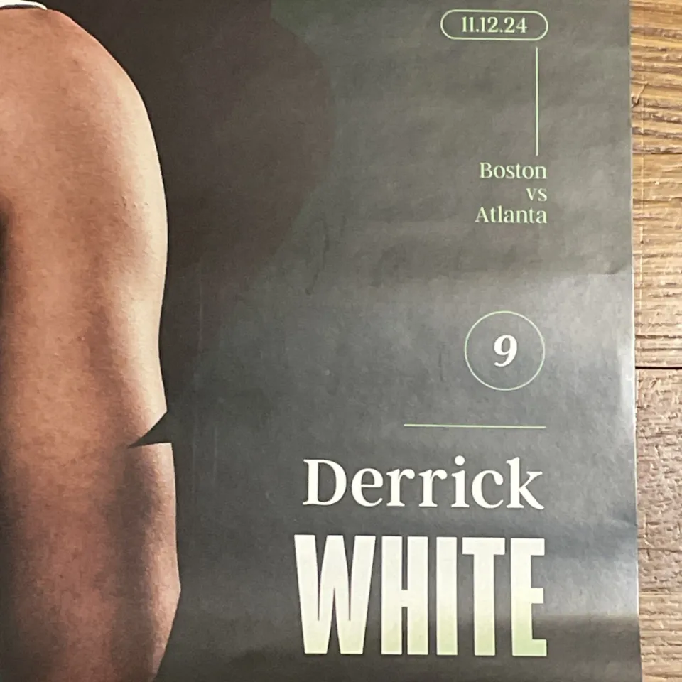 Boston Celtics Game Day Poster vs Atlanta Hawks 11-12-2024 Derrick White