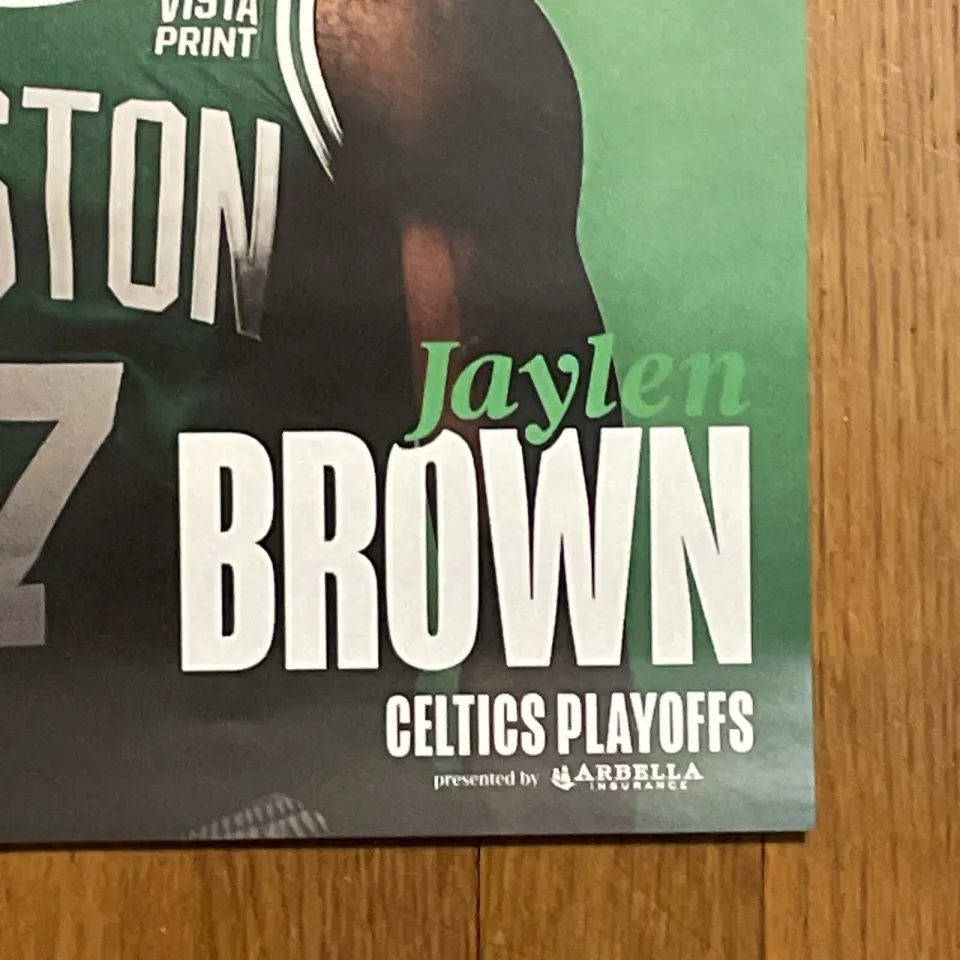 2024 Boston Celtics Playoff Poster Jaylen Brown vs Miami Heat  Vertical Matte Poster