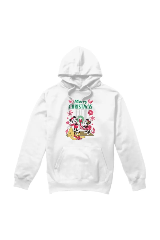 Mickey Mouse and Minnie Christmas Wreath Hoodie