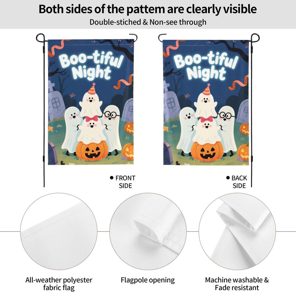 Custom Halloween Garden Flags - Double Sided Outdoor Yard Decorations
