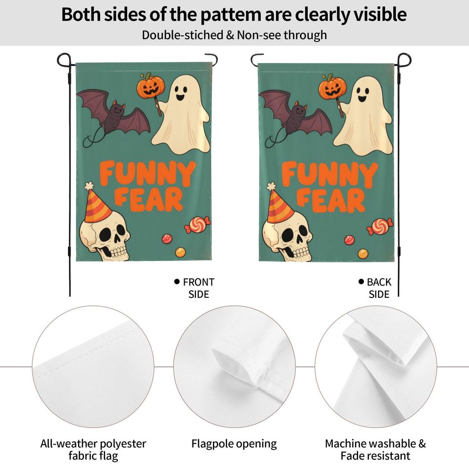Custom Halloween Garden Flag - Double Sided Spooky Porch Patio Lawn Banner