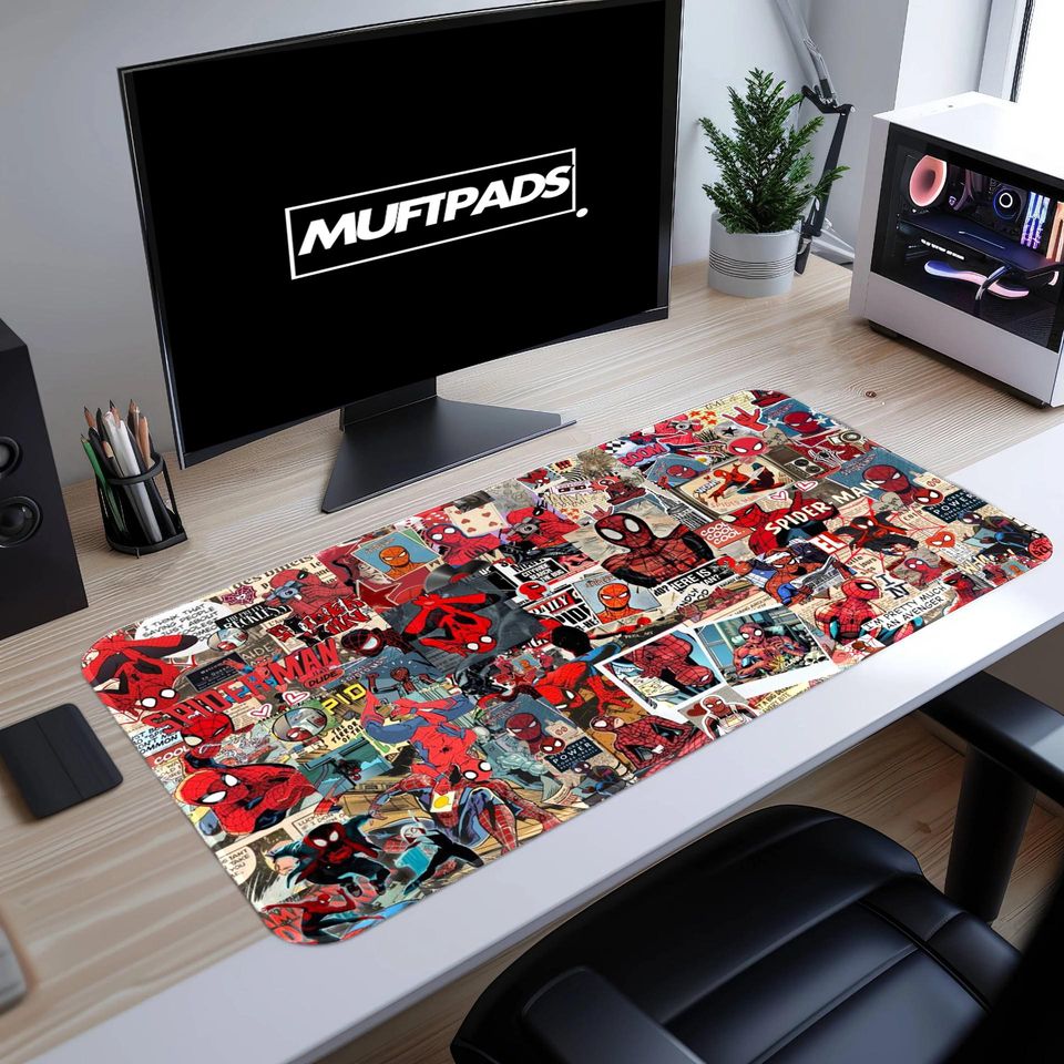 Spiderman Gaming Desk Mat, Comic Book Design