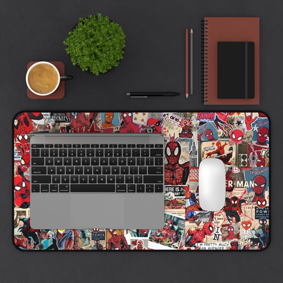 Spiderman Gaming Desk Mat, Comic Book Design