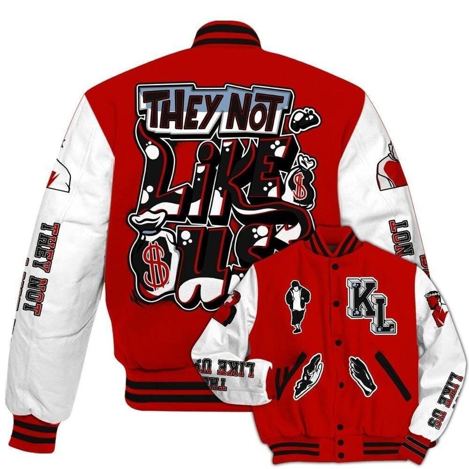 Varsity Jacket To Match OG Fire Red 5s - Dislike Us All Over Print