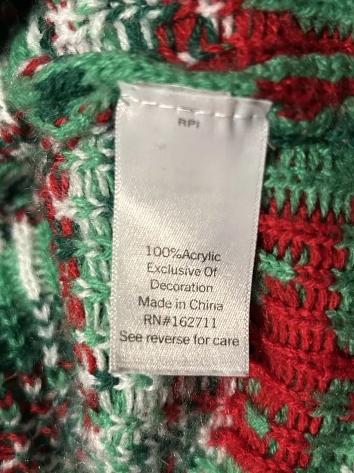 Ugly Christmas Sweater Llama Pipe 3D Pom Pom Lights Medium Celebrate Together