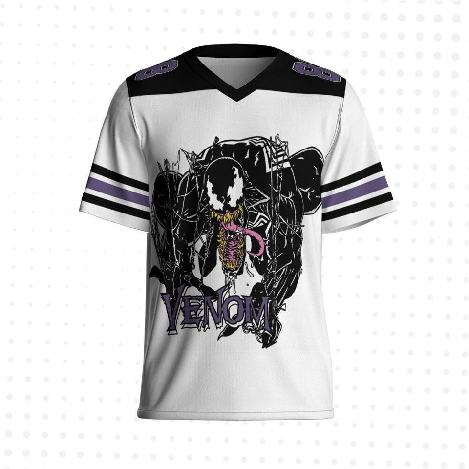 Personalize Marvel Venom Classic, Custom Kids Youth Adult Disney Football Jersey, Gift For Marvel Fan