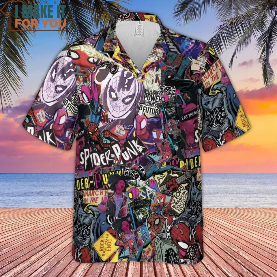 Spider-Punk Get Punked Across Spider-Verse Hawaiian Shirt