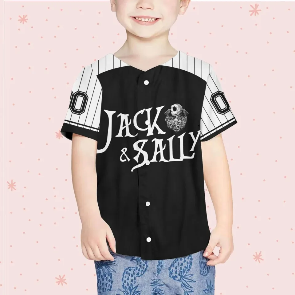 Custom Nightmare Before Christmas Jack and Sally Baseball Jersey Matching Outfit