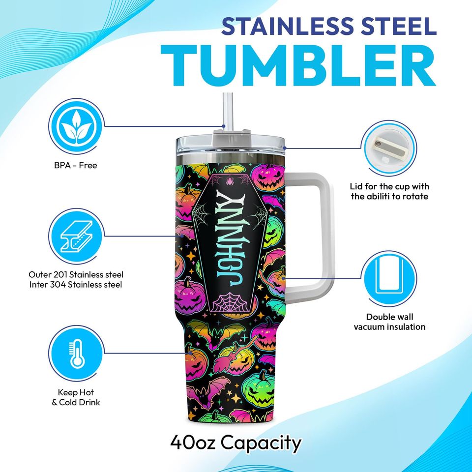 Personalized Halloween Horror Tumbler 40oz: Spooky Season Gift