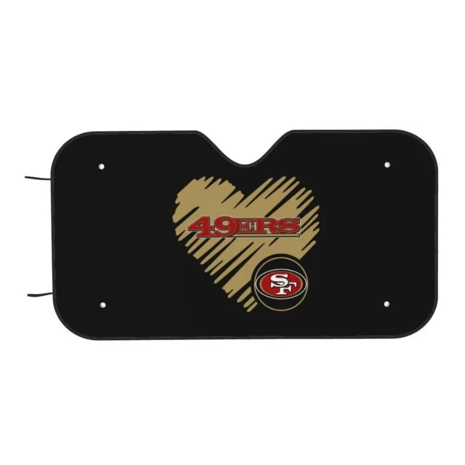 San Francisco 49ers Car Windshield Sunshade "Love Style" Black Car Sunshade