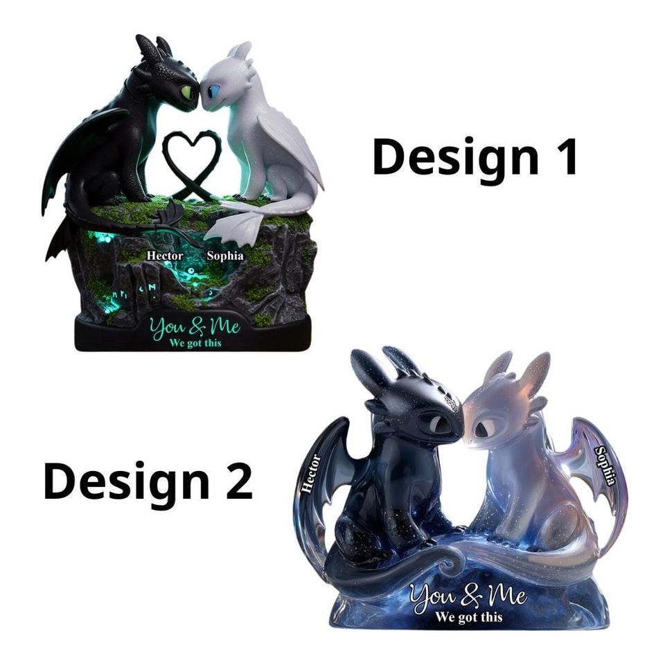 Personalized Dragon Couple Flat Acrylic Plaque, Magical Couple Anniversary Plaque, How To Train Decor Plate, Gift for Him Her