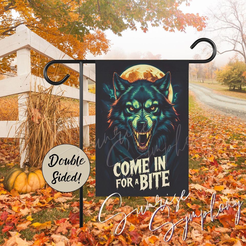 Werewolf humor halloween Garden Flag