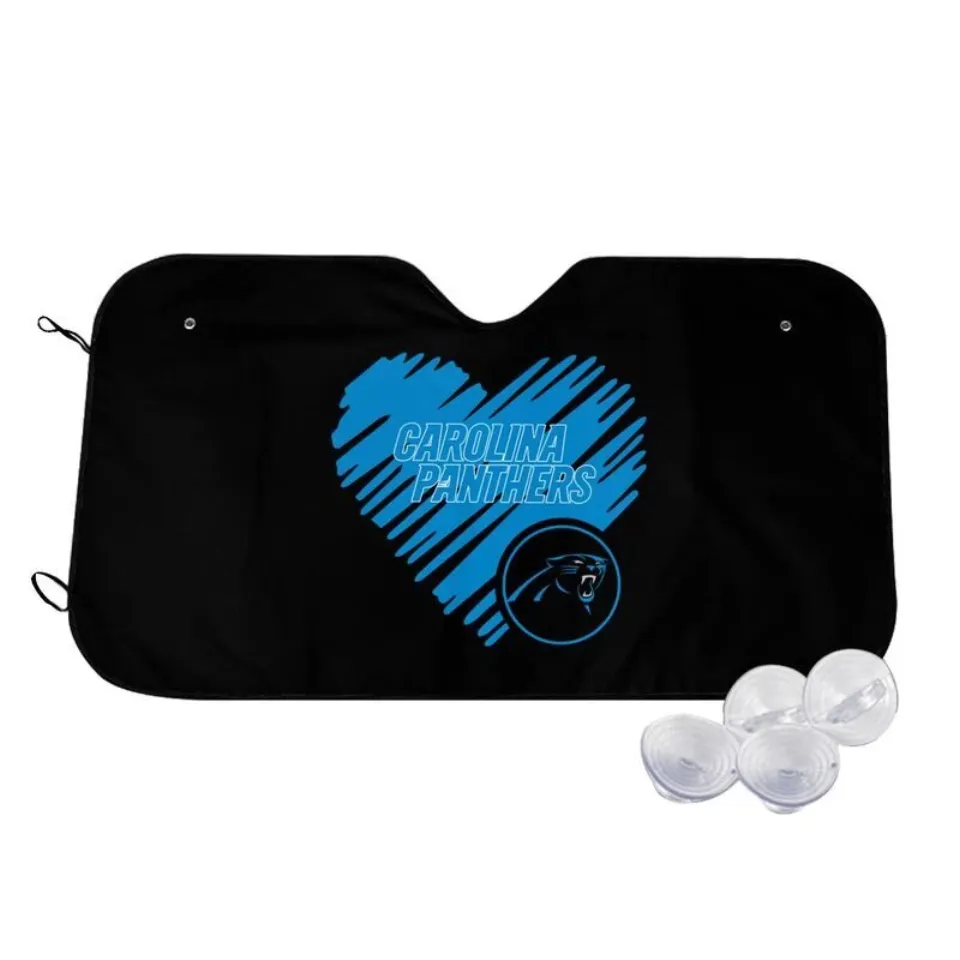Carolina Panthers Car Windshield Sunshade "Love Style" Black Car Sunshade