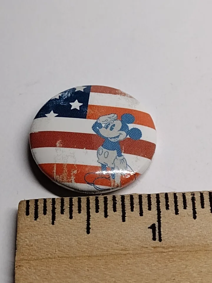 Patriotic Mickey Mouse Saluting Disney Badge Button Pin
