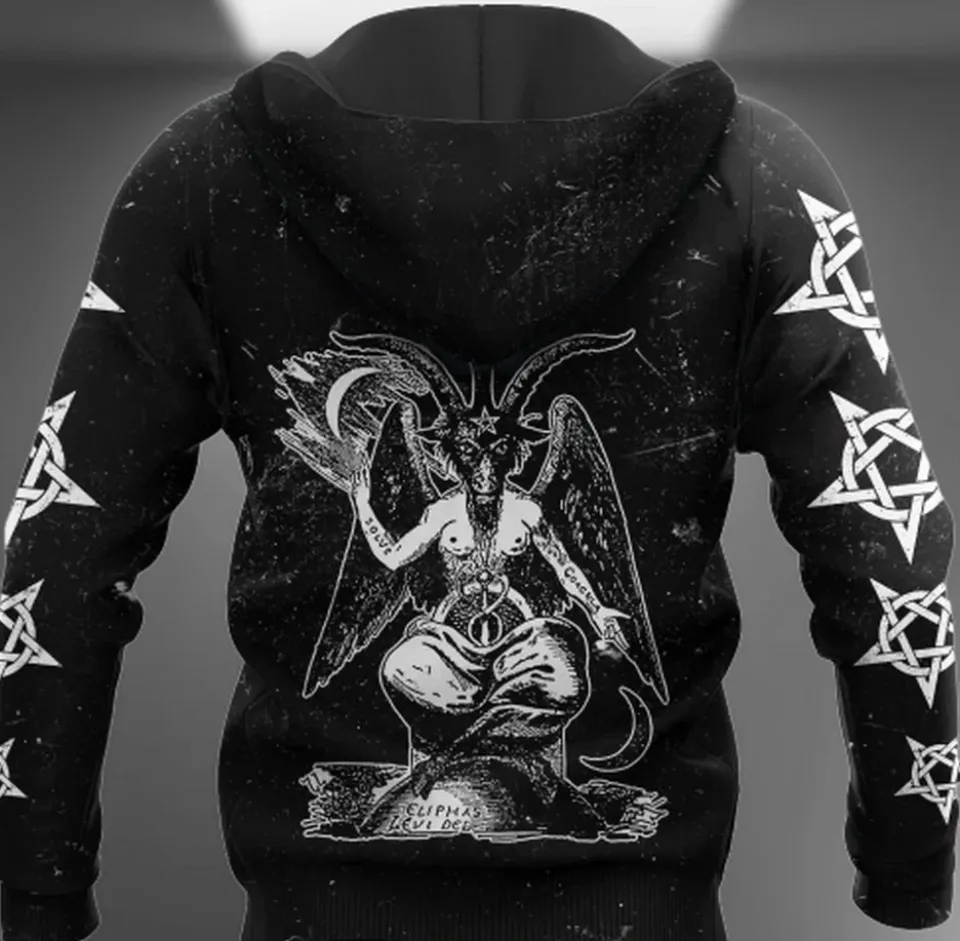 Unisex 3D Satanic Baphomet Hoodie Pullover