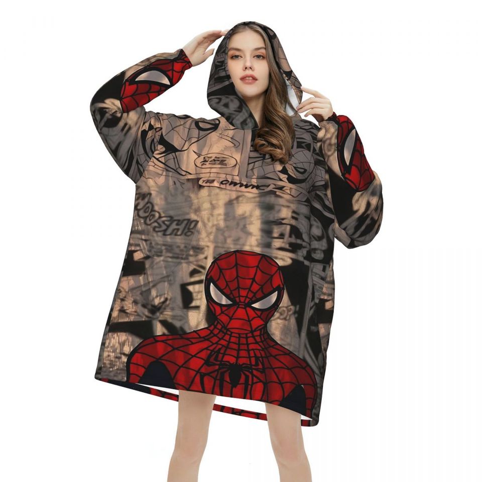 Spider-Man Blanket Hoodie Wearable Oversized Blanket