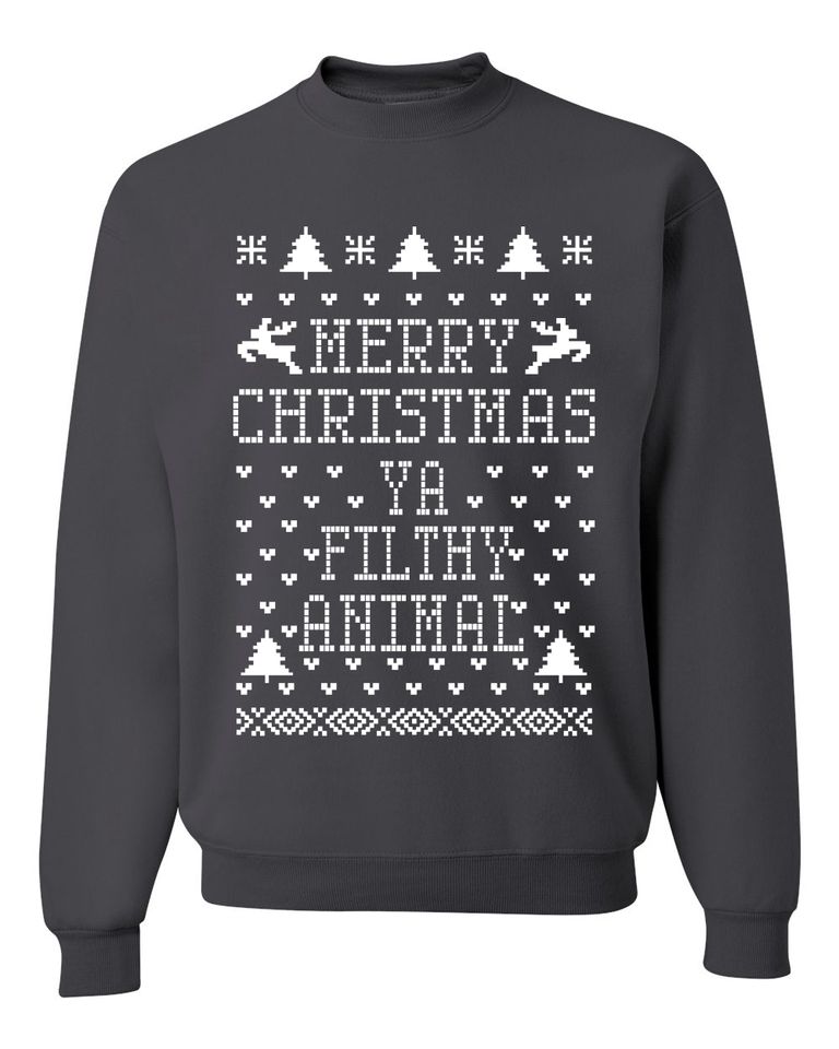 Merry Christmas Ya Filthy Animal Unisex Crewneck Sweatshirt
